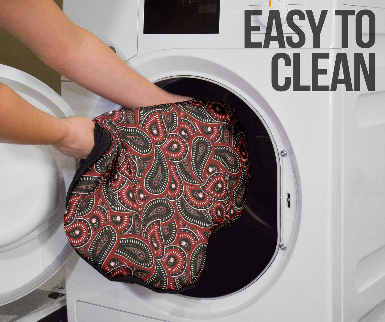 Red Paisley Pattern Car Seat Covers