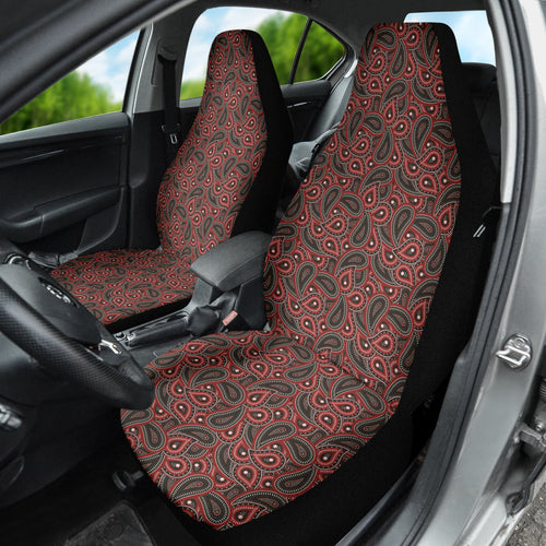 Red Paisley Pattern Car Seat Covers