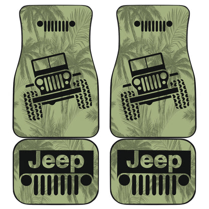 Jeep Offroad Drabolive Black Beach Palms Car Floor Mats Style