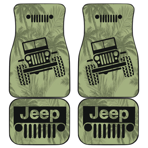 Jeep Offroad Drabolive Black Beach Palms Car Floor Mats Style