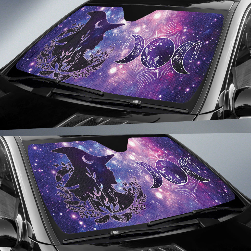 Witch Black Cat Glalaxy Car Auto Sun Shades