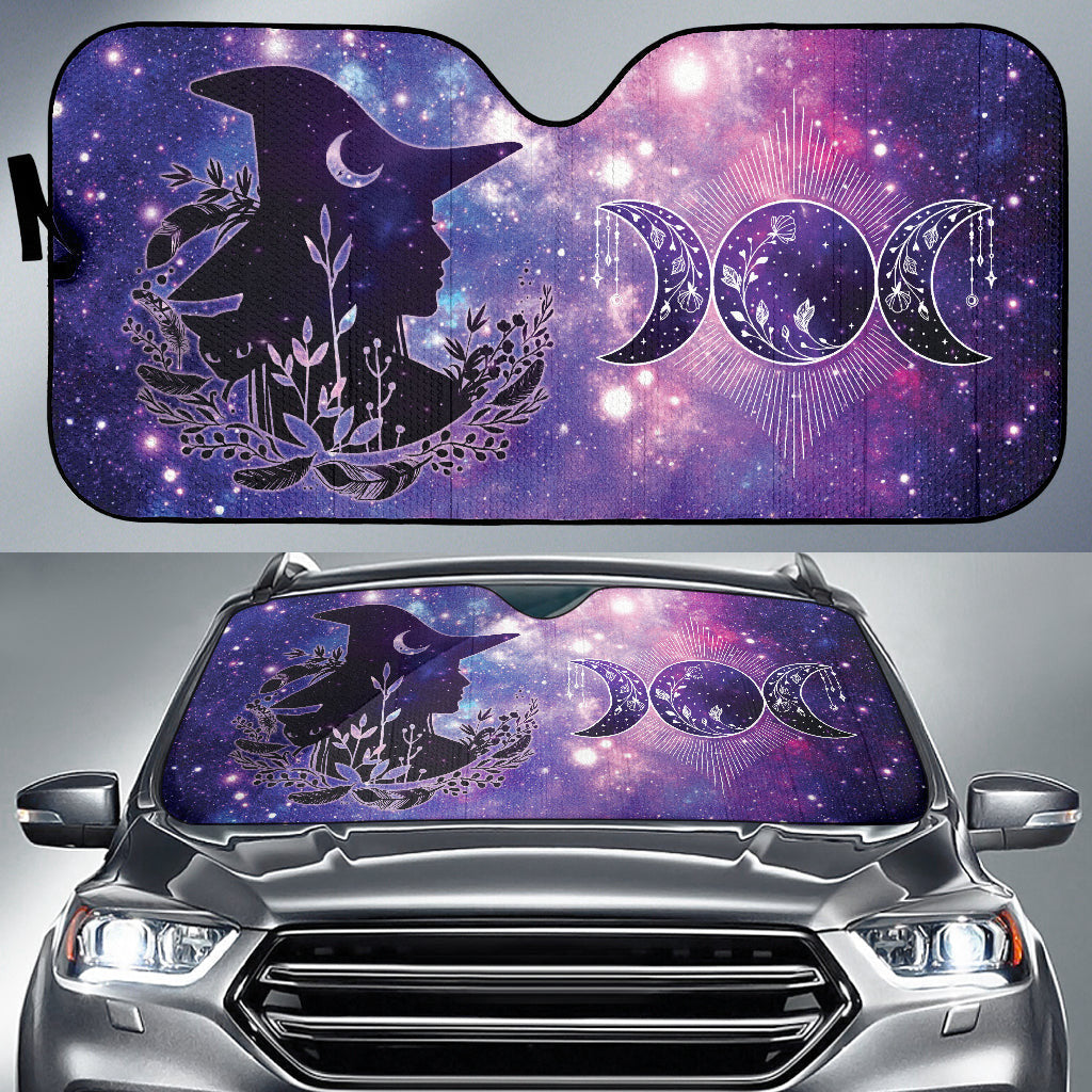 Witch Black Cat Glalaxy Car Auto Sun Shades
