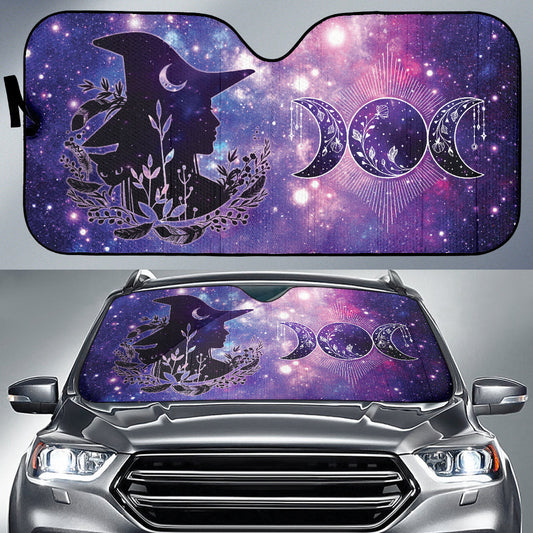 Witch Black Cat Glalaxy Car Auto Sun Shades