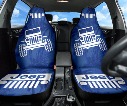 Jeep Offroad Blue White Beach Palms Style Car Seat Covers