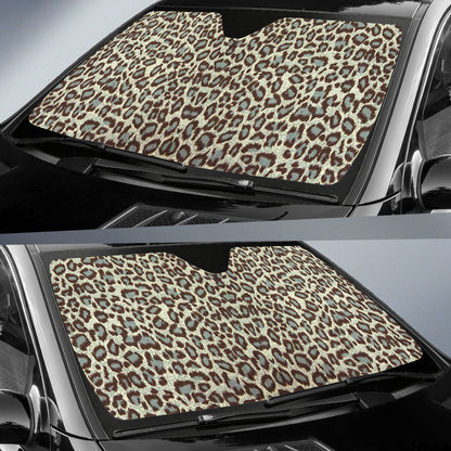 Leopard Gray Skin Car Auto Sun Shades