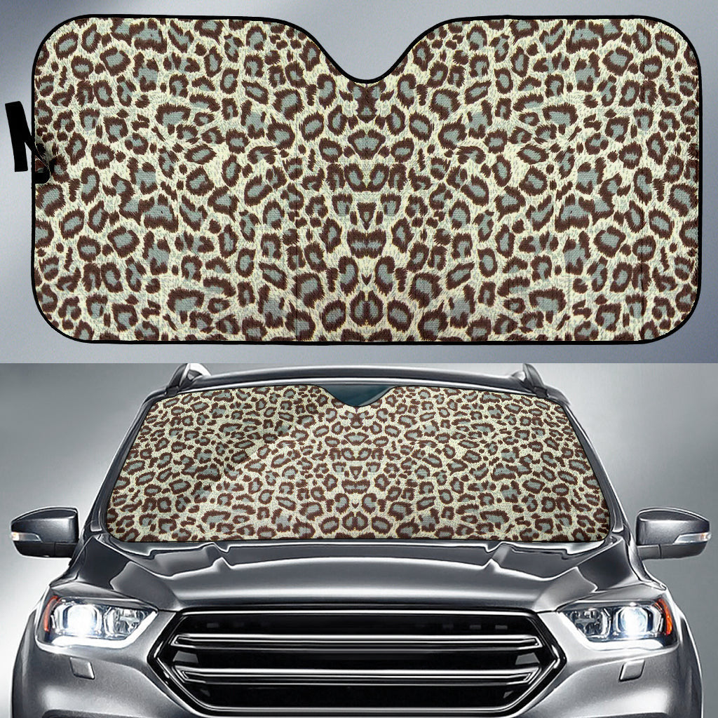 Leopard Gray Skin Car Auto Sun Shades