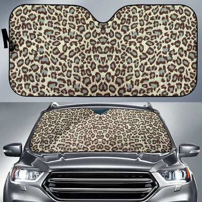 Leopard Gray Skin Car Auto Sun Shades