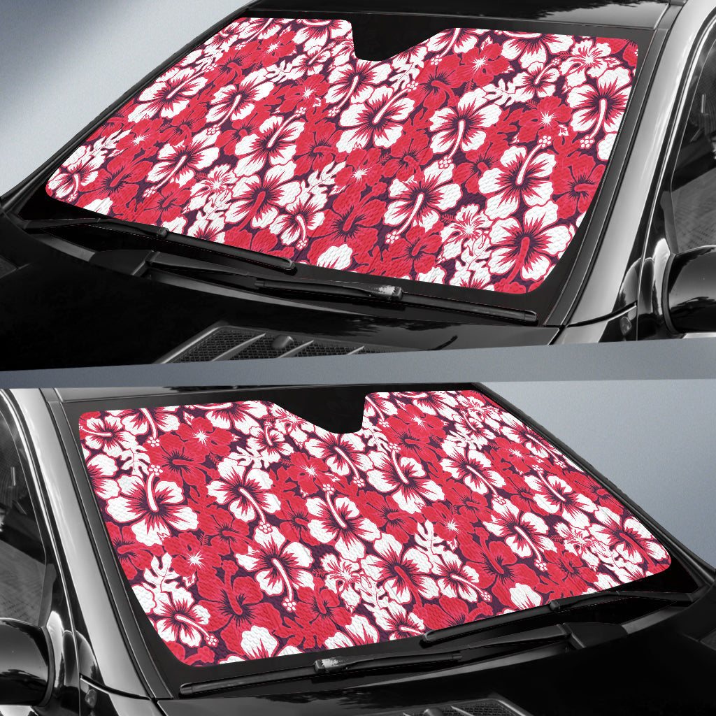 Pink Hibiscus Hawaiian Flower Pattern Car Auto Sun Shades