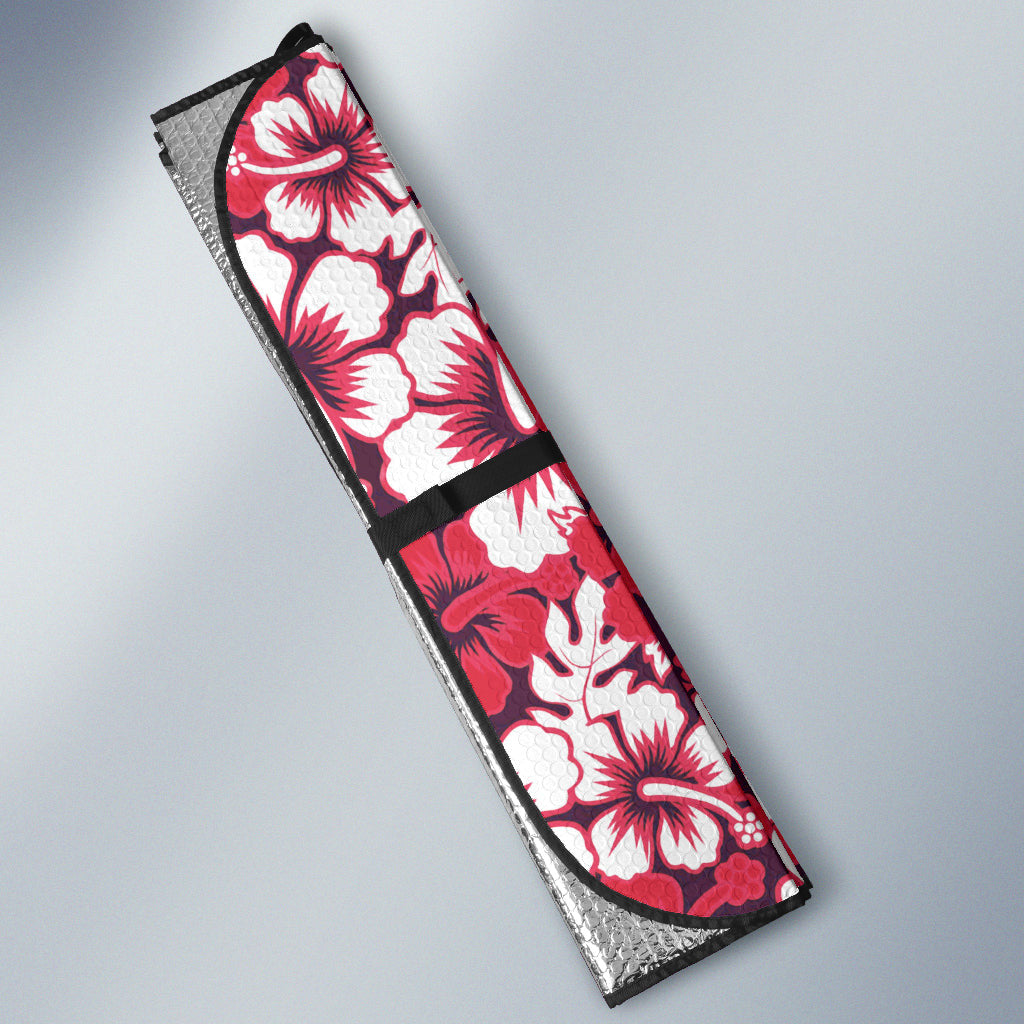 Pink Hibiscus Hawaiian Flower Pattern Car Auto Sun Shades
