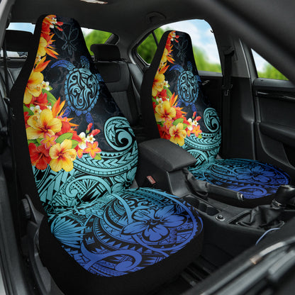 Kanaka Maoli (Hawaiian) Car Seat Covers Sea Turtle Tropical Hibiscus And Plumeria