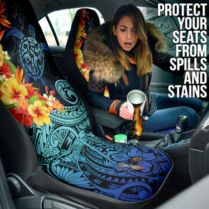 Kanaka Maoli (Hawaiian) Car Seat Covers Sea Turtle Tropical Hibiscus And Plumeria