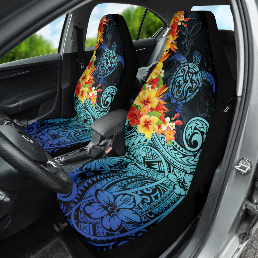 Kanaka Maoli (Hawaiian) Car Seat Covers Sea Turtle Tropical Hibiscus And Plumeria