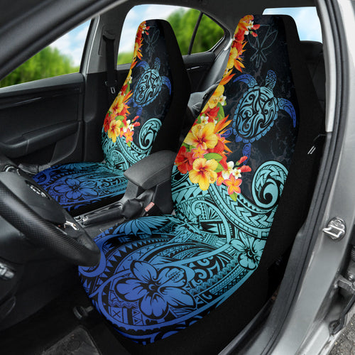 Kanaka Maoli (Hawaiian) Car Seat Covers Sea Turtle Tropical Hibiscus And Plumeria