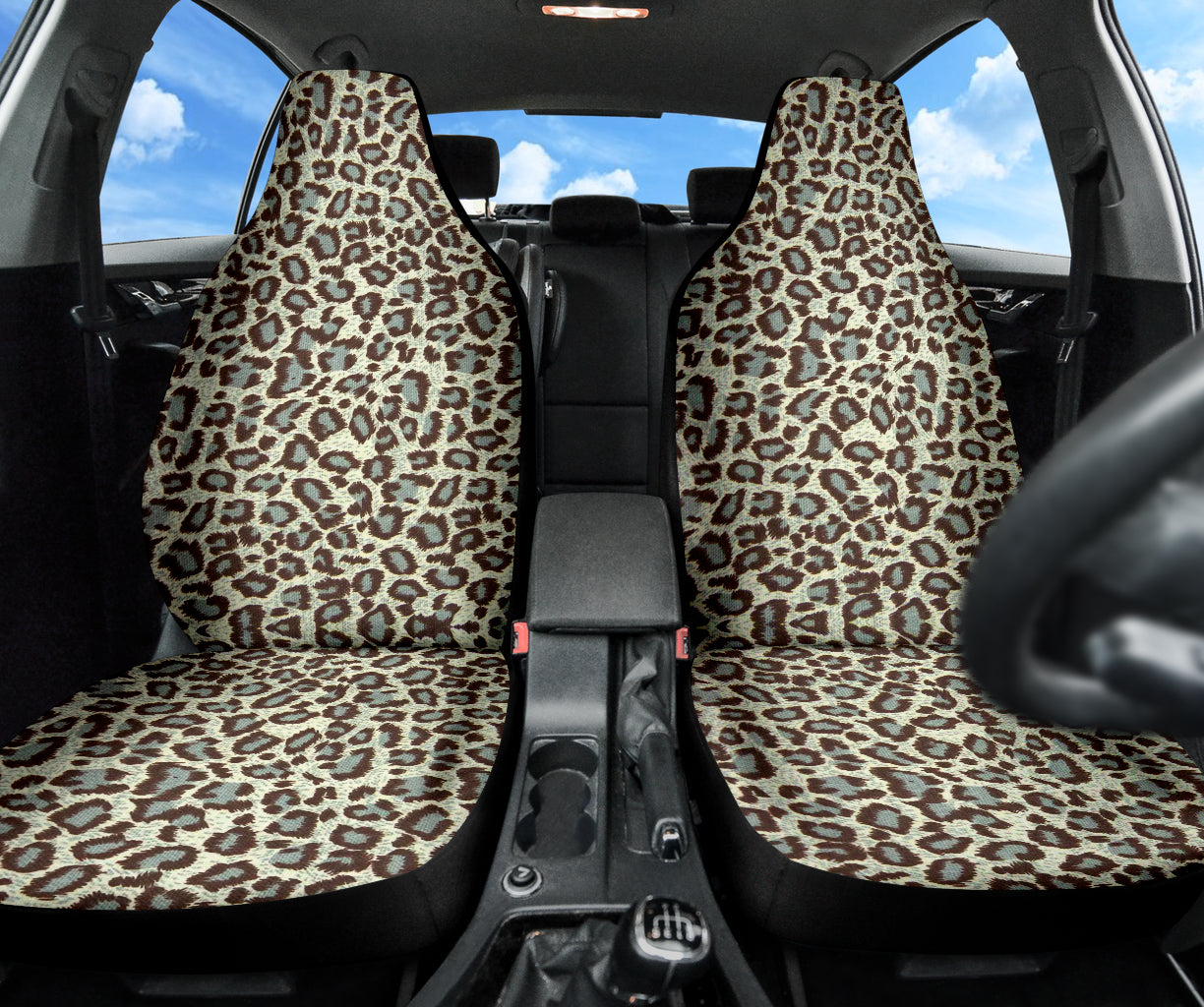 Leopard Gray Skin Car Seat Covers