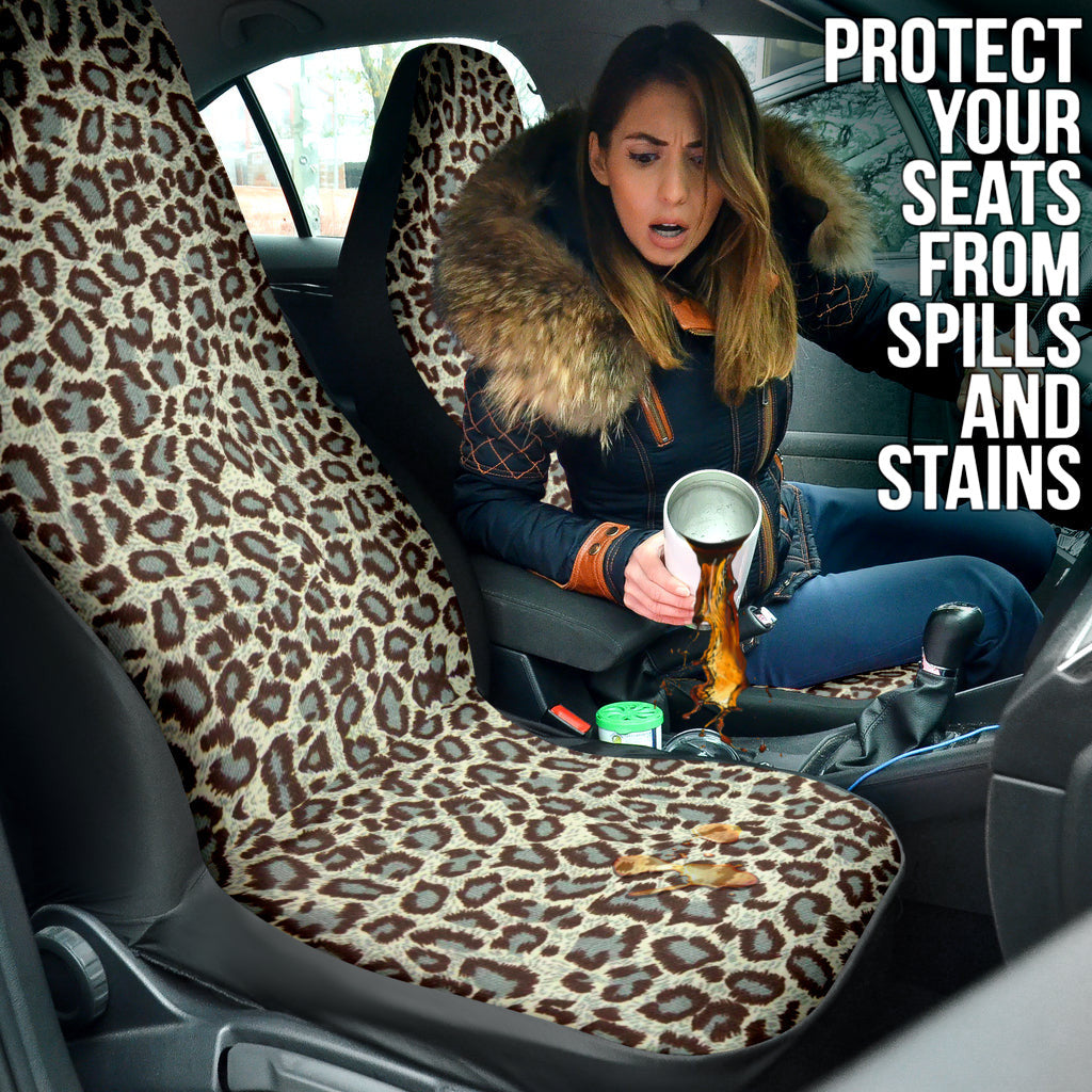 Leopard Gray Skin Car Seat Covers