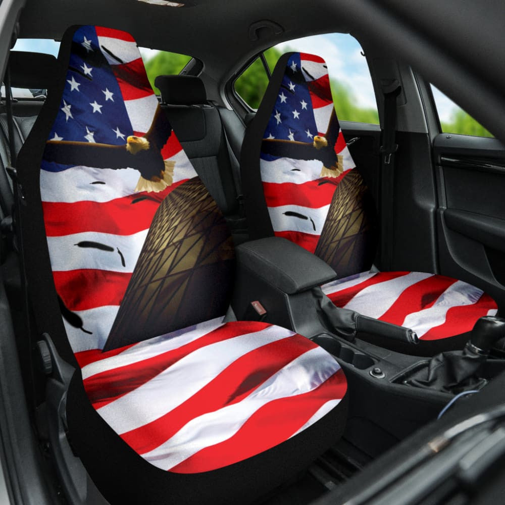 Eagle Fly American Flag Day Car Seat Covers Amazing