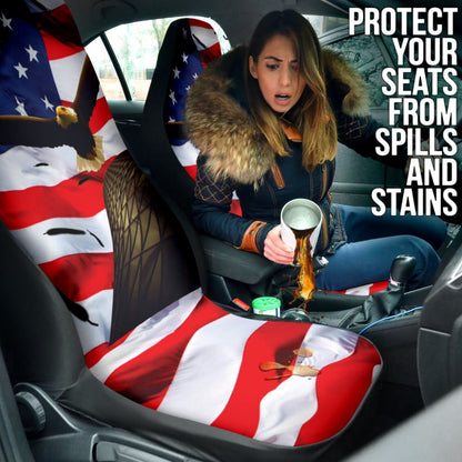 Eagle Fly American Flag Day Car Seat Covers Amazing