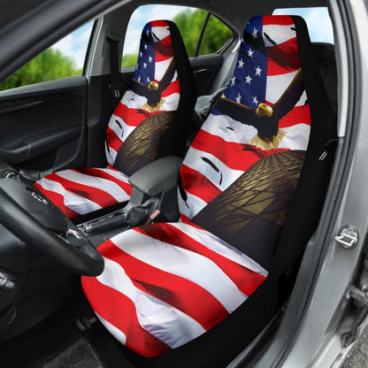 Eagle Fly American Flag Day Car Seat Covers Amazing