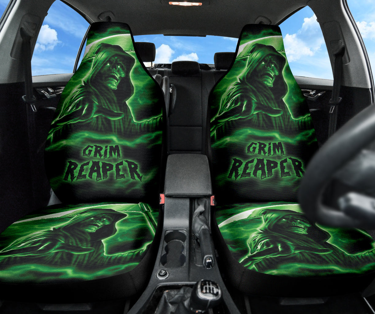 Skull Gothic Horror Grim Reaper Skull Car Seat Covers