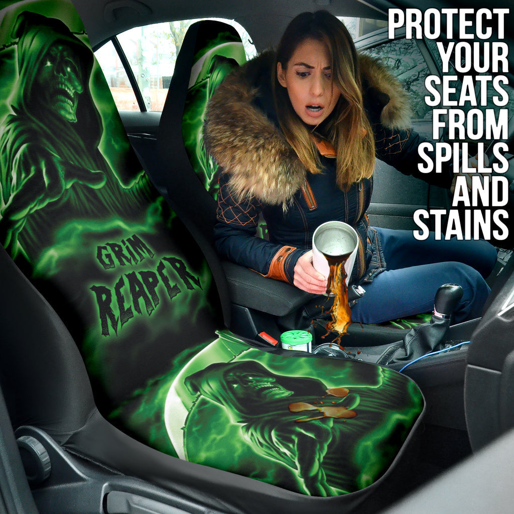 Skull Gothic Horror Grim Reaper Skull Car Seat Covers