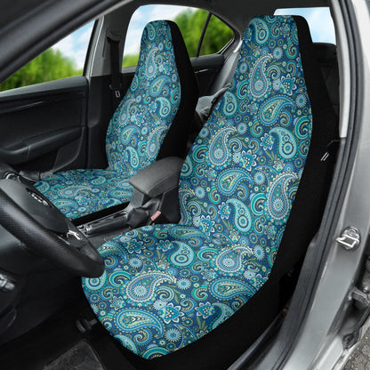 Blue Paisley Pattern Car Seat Covers