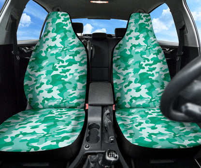 Cool Mint Green Camo Car Seat Covers