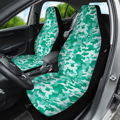Cool Mint Green Camo Car Seat Covers