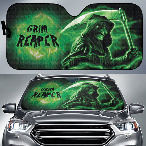 Skull Gothic Horror Grim Reaper Skull Car Auto Sun Shades