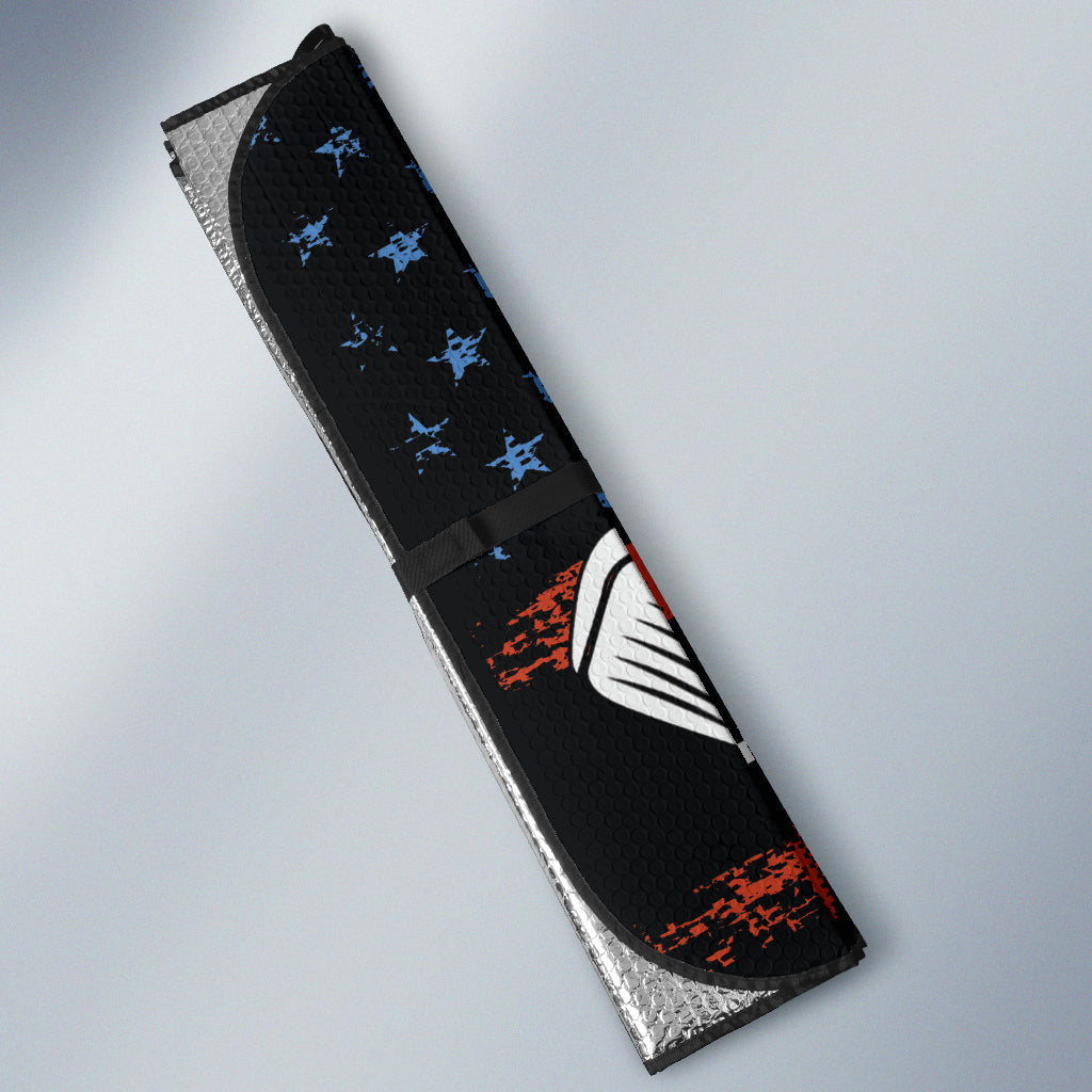 American Flag With Golf Club Car Auto Sun Shades