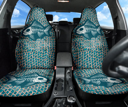 Fish Bone Art Fishing Car Seat Covers