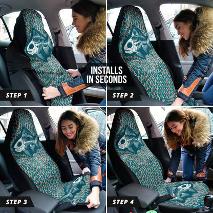 Fish Bone Art Fishing Car Seat Covers