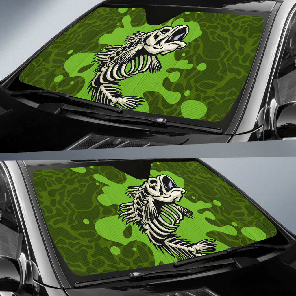 Fish Bone Poison Fishing Car Auto Sun Shades