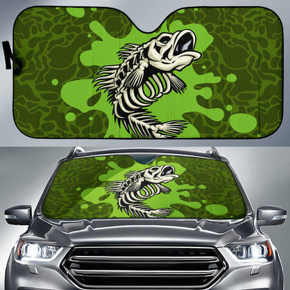 Fish Bone Poison Fishing Car Auto Sun Shades