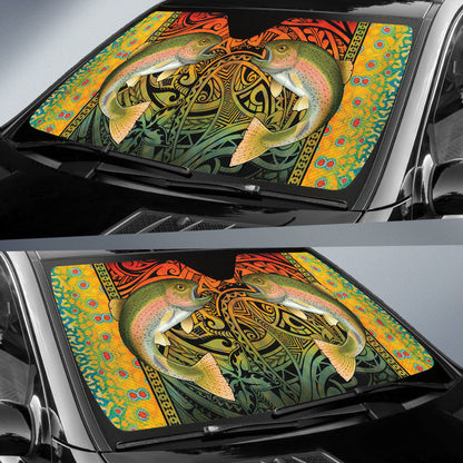 Amazing Gift Idea Trout Fish Colorful Pattern Car Auto Sun Shades