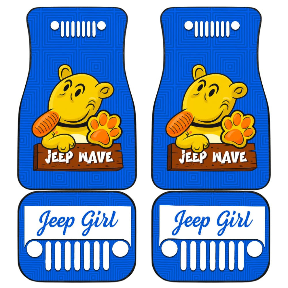 Jeep Girl Car Floor Mats Blue Pattern