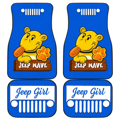 Jeep Girl Car Floor Mats Blue Pattern