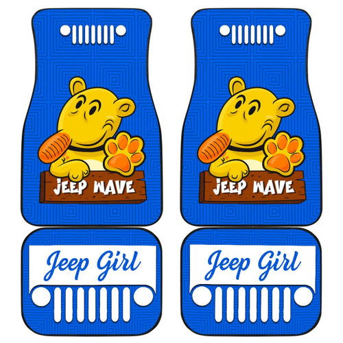 Jeep Girl Car Floor Mats Blue Pattern