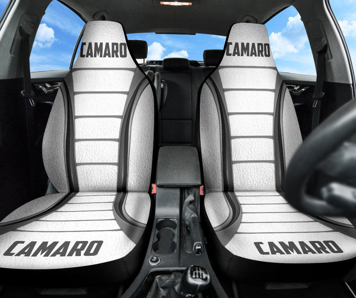 Camaro White Car Seat Covers
