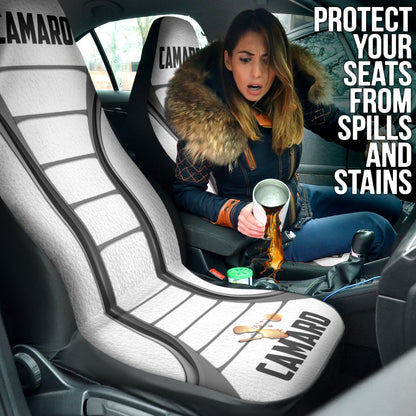 Camaro White Car Seat Covers