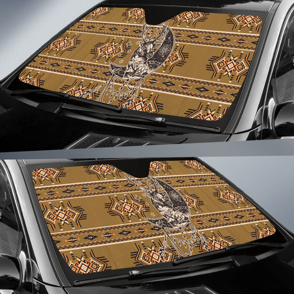 Deer Boho Seamless Car Auto Sun Shades