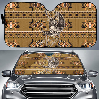 Deer Boho Seamless Car Auto Sun Shades