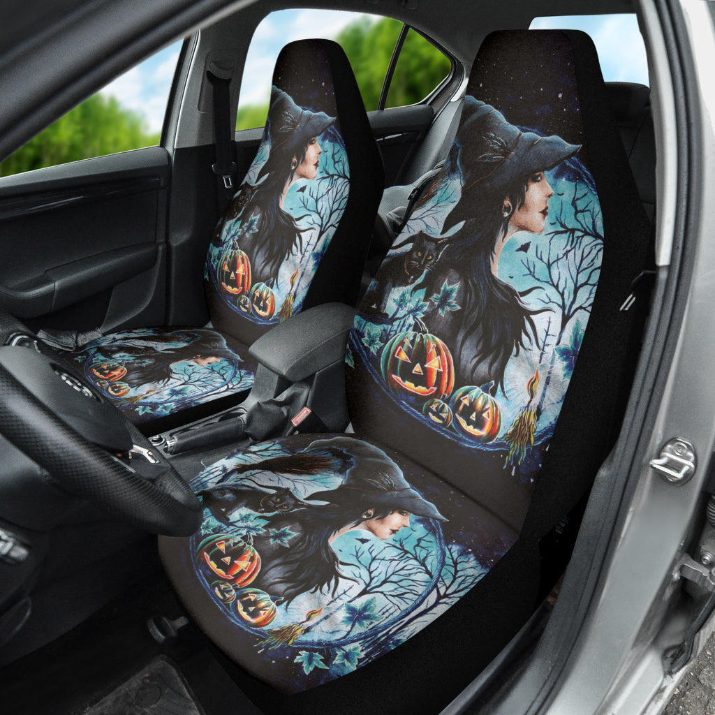 Witch Black Cat Car Seat Covers