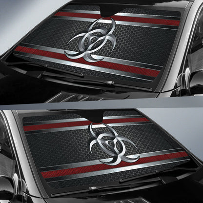 Biohazard Red Hole Metal Printing Car Auto Sun Shades