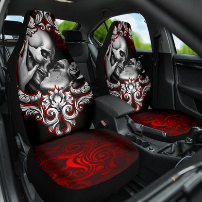 Love Kissing Skeleton Sugar Skull Gothic Car Seat Covers Custom