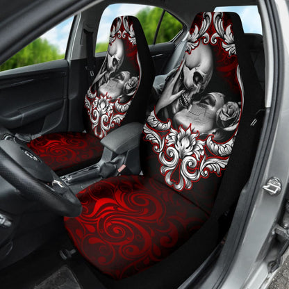 Love Kissing Skeleton Sugar Skull Gothic Car Seat Covers Custom