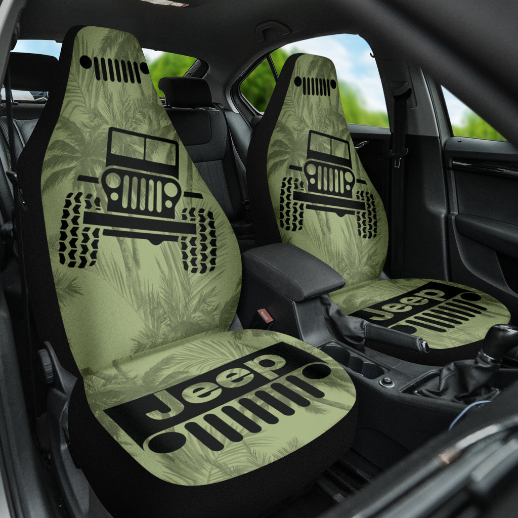Jeep Offroad Drabolive Black Beach Palms Car Seat Covers Style