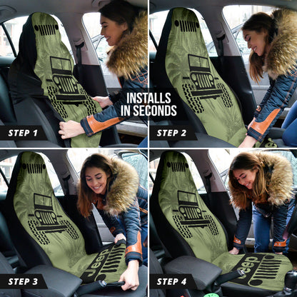 Jeep Offroad Drabolive Black Beach Palms Car Seat Covers Style