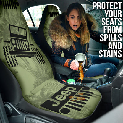 Jeep Offroad Drabolive Black Beach Palms Car Seat Covers Style