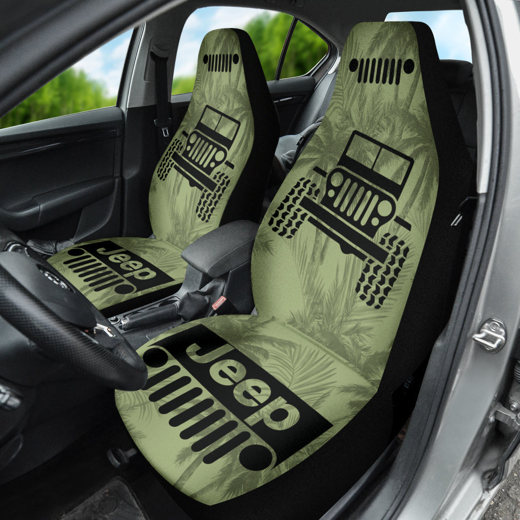 Jeep Offroad Drabolive Black Beach Palms Car Seat Covers Style