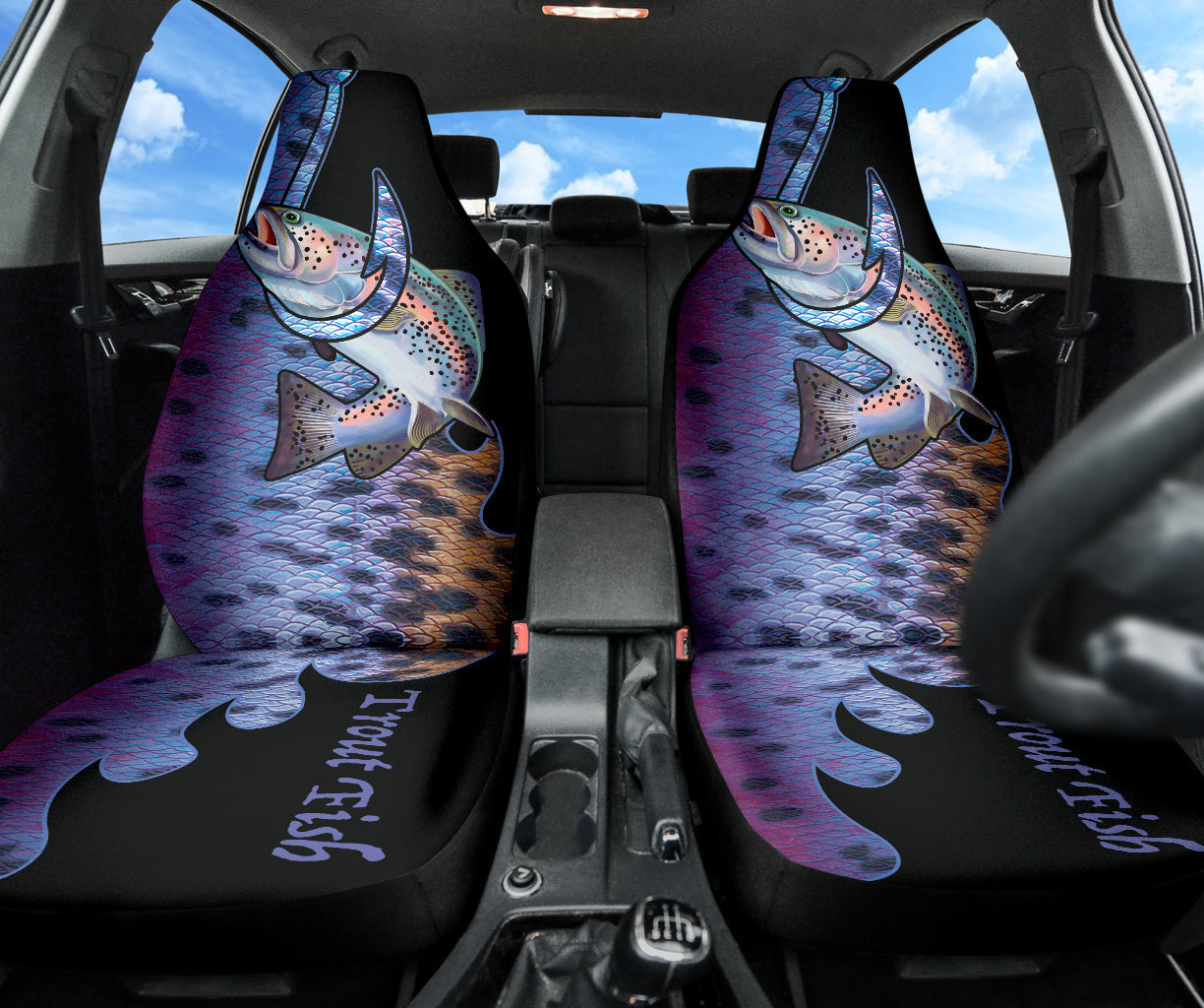 Trout Fish Hook Printing Car Seat Covers